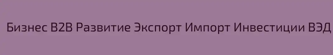 Бизнеc B2B Развитие Экспорт Импорт Инвестиции ВЭД
